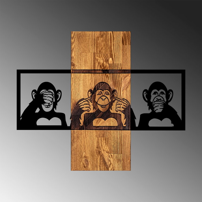 Wallity MA-300 Accesorio Decorativo de Pared de Madera y Metal Nogal y Negro Wallity MA-300 Accesorio Decorativo de Pared de Madera y Metal Nogal y Negro